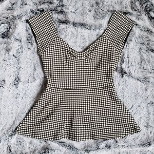 Anthropologie Deletta Open Back Peplum Top, M
